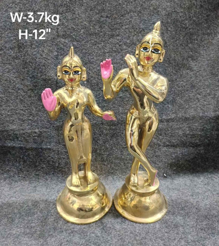 Brass Radha Krishna Plain 3.7kg 12"