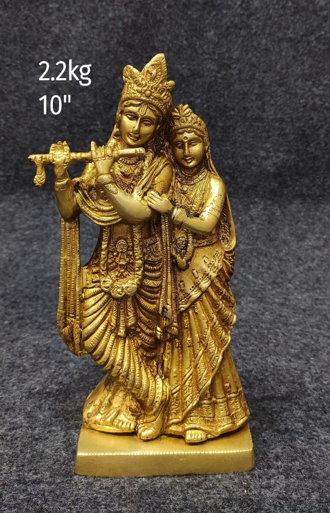 Brass Radha krishna Idols 2.2Kg 10"Inches