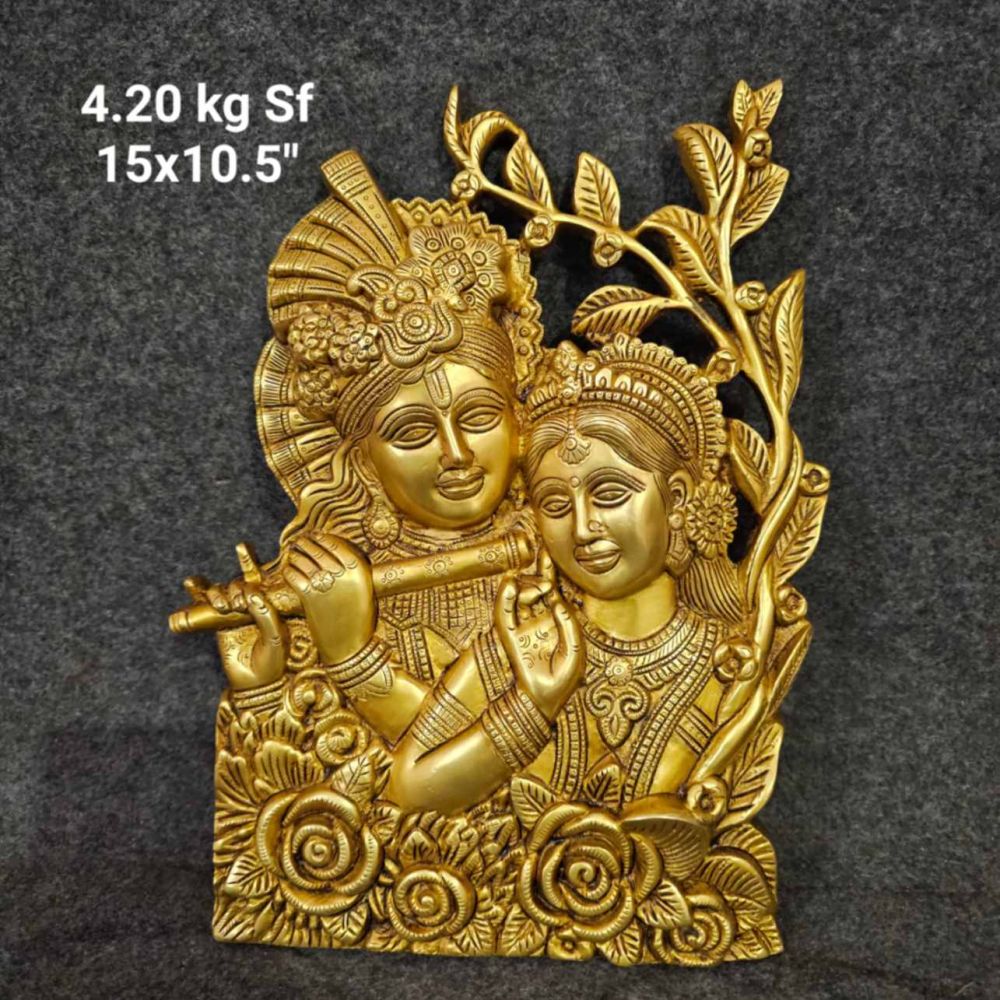 Brass Radha Krishna Wall Hanging 15*10.5'' 4.200Kg