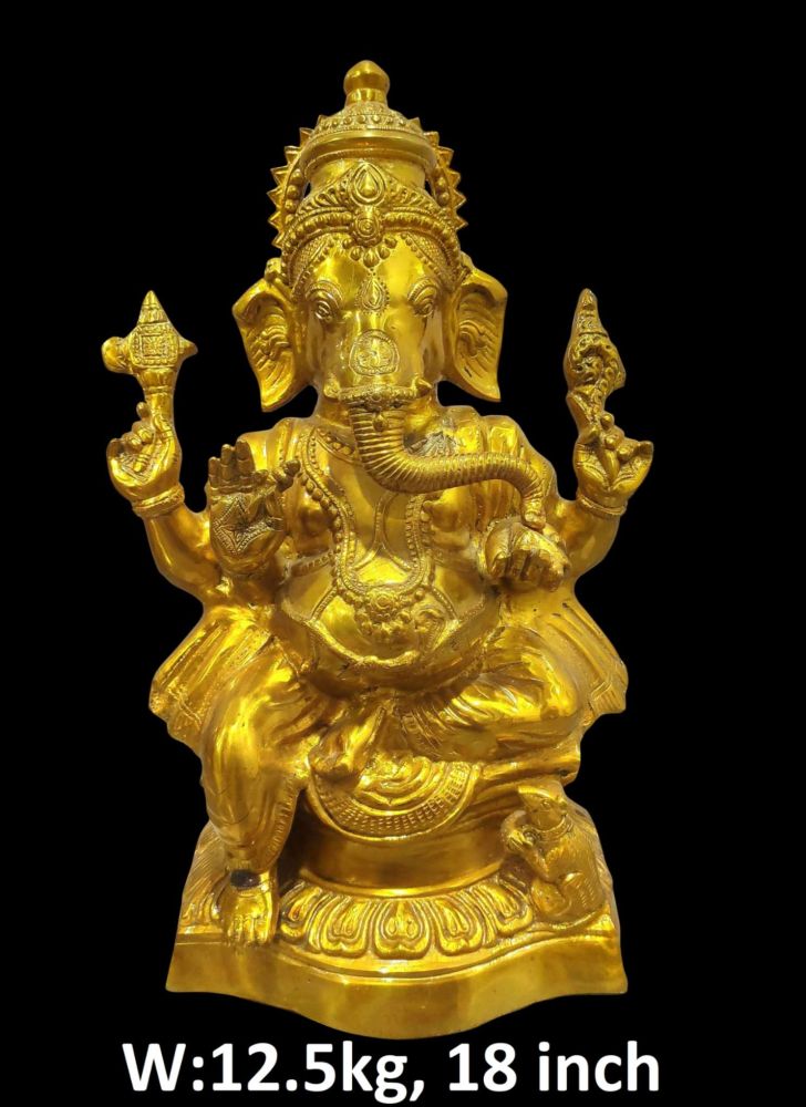 Brass Ganesh 12.5 Kg 18" Inches