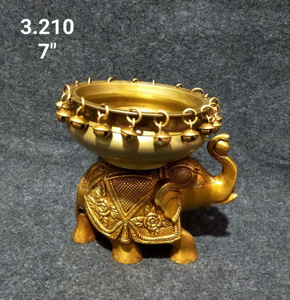 Brass Elephant Urli 3.2kg, 7''