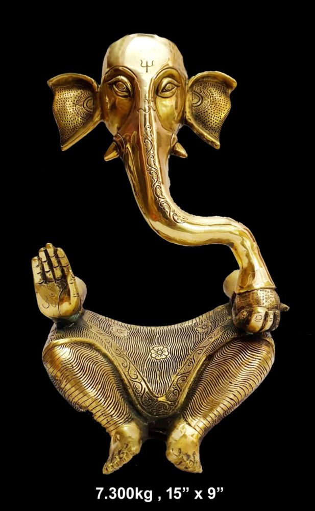 Modern Abstract Brass Ganesh, Large
