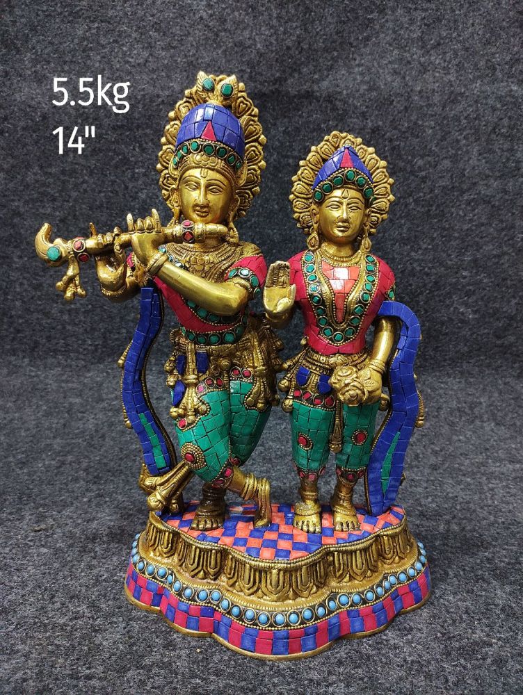 Brass Radha Krishna 5.5Kg 14"Inches