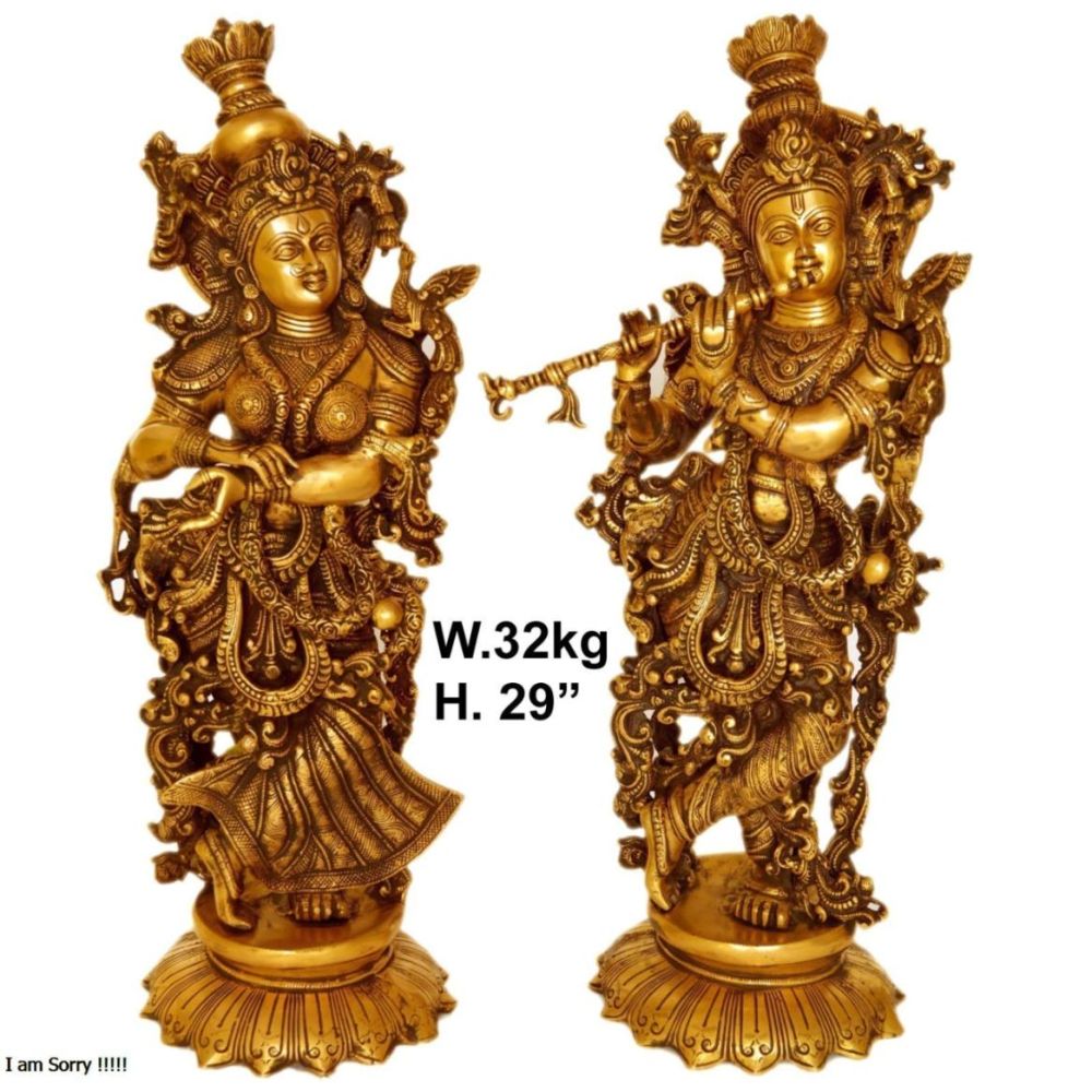Brass Radha Krishna Idol 32kg 29''Inches
