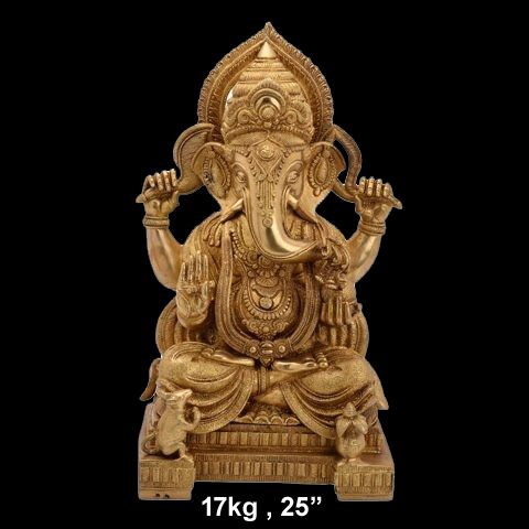 Brass Ganesh 17 Kg 25" Inches