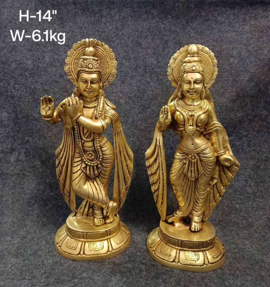 Brass Radha Krishna 6.5 Kg 14''