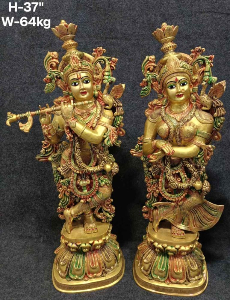 Brass Radha Krishna Idol 64kg 32''