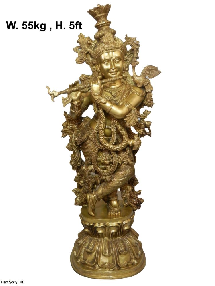 Brass Krishna 55kg 5Feet