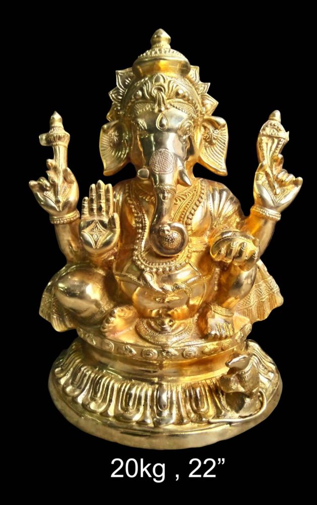 Brass Ganesh 20 Kg 22" Inches