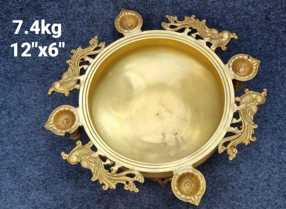 Brass Moor Diya Urli. 7.4kg, 12''*6''