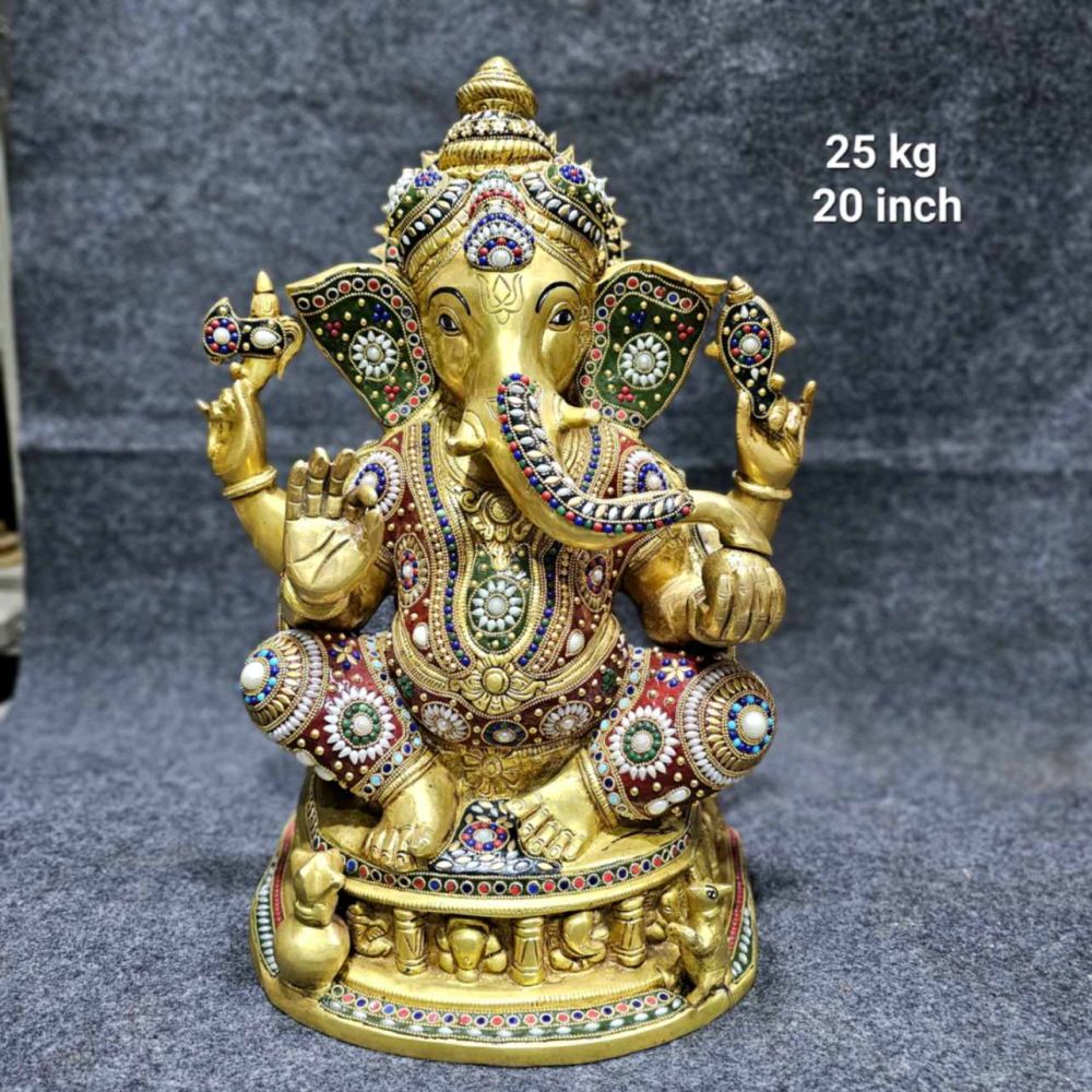 Brass Ganesha 25 Kg 20" Inches