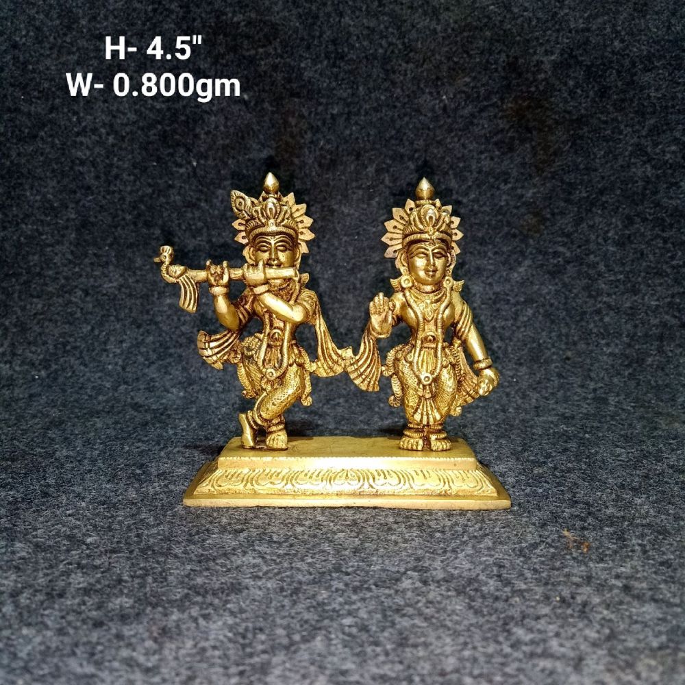 Brass Radha Krishna Small Idol 800Gm 4.5"Inches