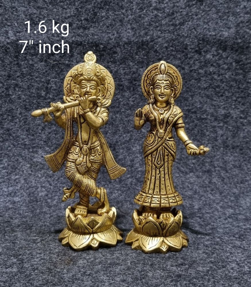 Brass Radha Krishna 1.600Kg 7''inches