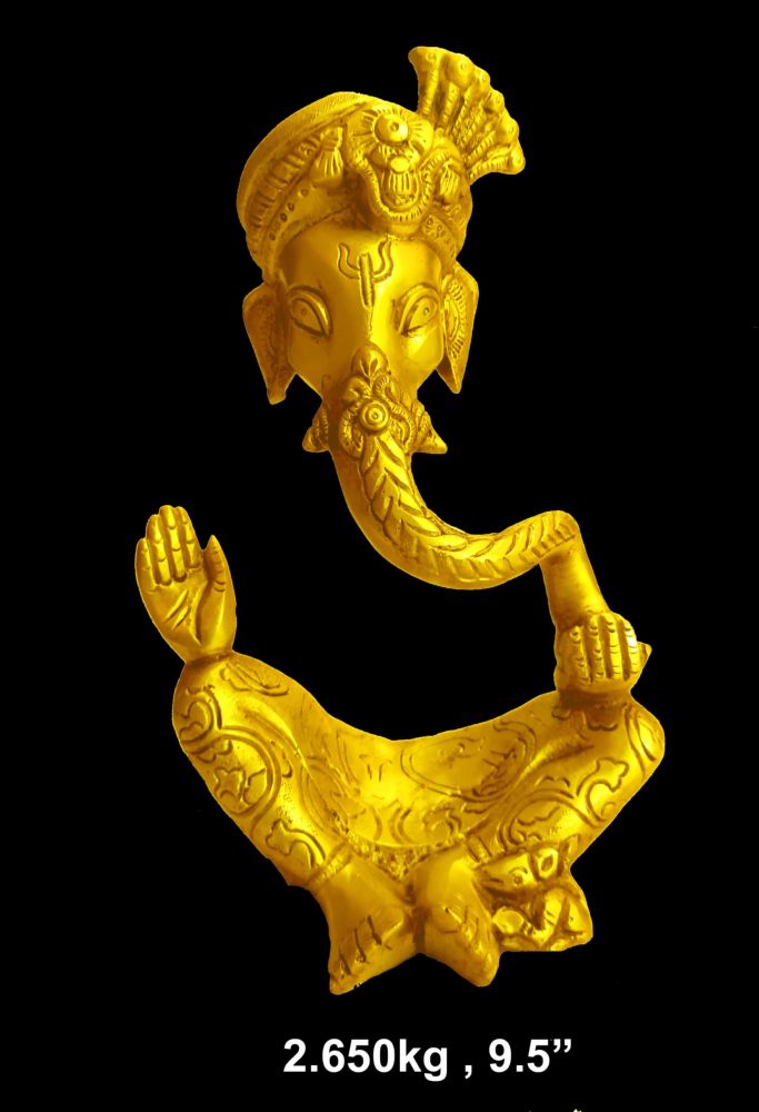 Brass Ganesh 2.650 Kg 9.5" Inches