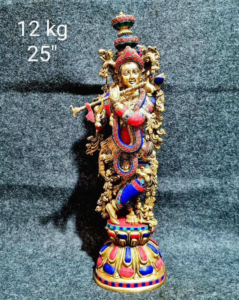 Brass Krishna Idols 12 Kg 25" inches