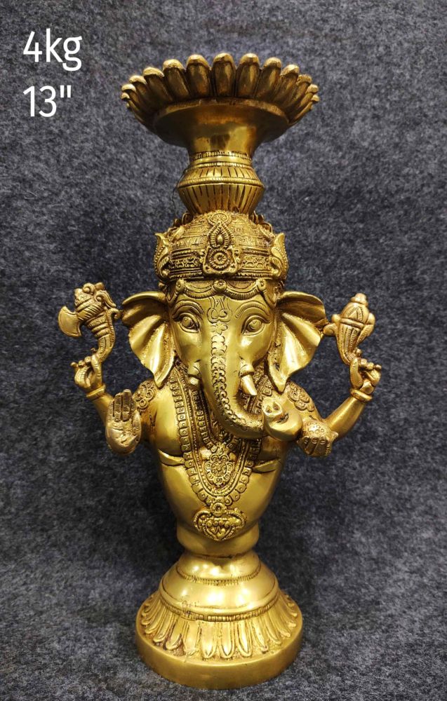 Brass Ganesh Diya Stand