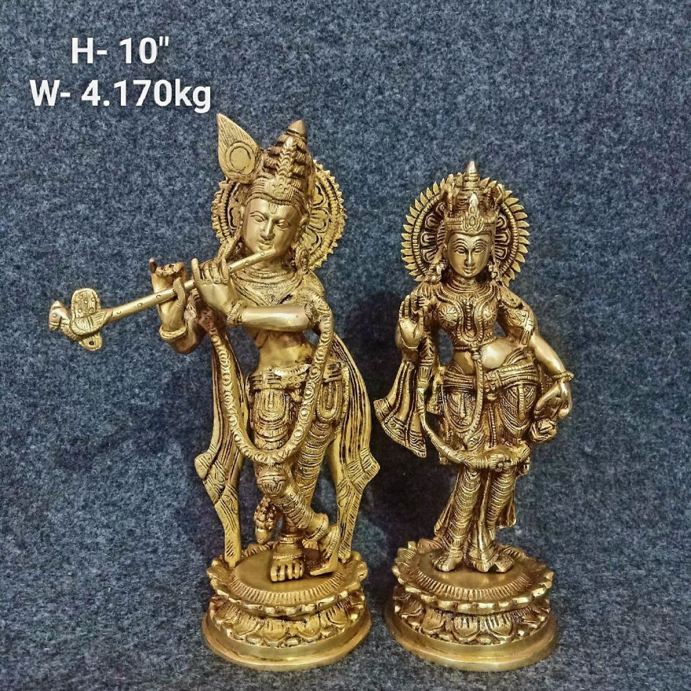 Brass Radha Krishna Idol 4.170Kg 10"
