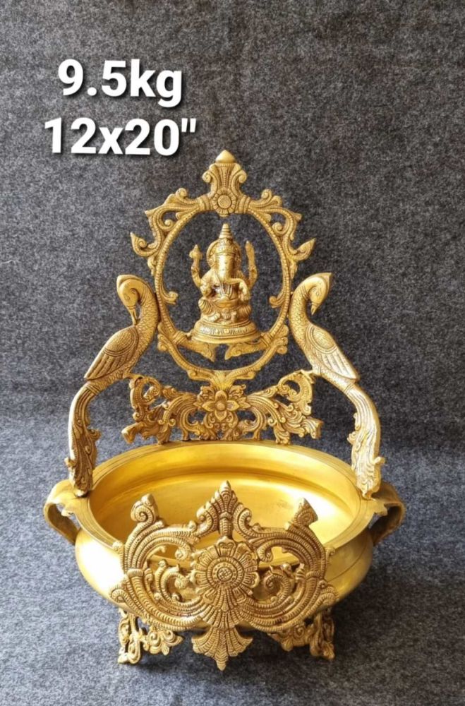 Brass Big Ganesha Urli. 9.5 kg, 12''*20''