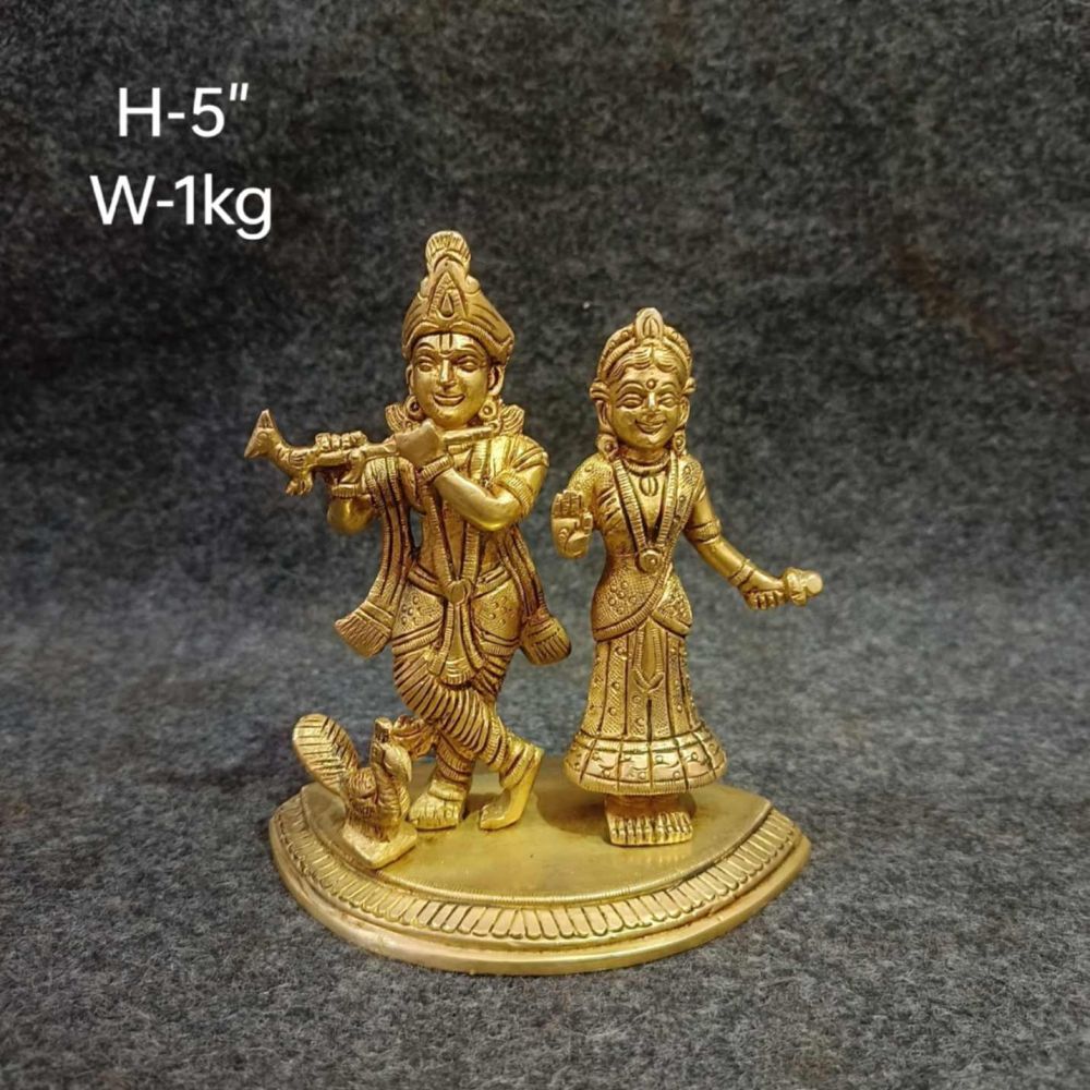 Brass Radha Krishna Idol 5" 1kg SF