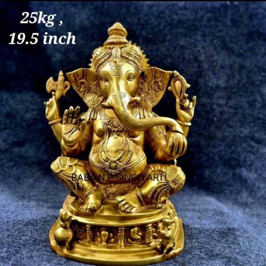 Brass Ganesh 25 Kg 19.5" Inches