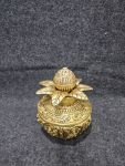 Pure Brass Ashta Lakshmi Kalash with Nariyal & Mango Leaves (8 kg, Height 10.5")