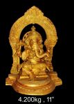 Brass Ganesha with Temple Arch – photo 2