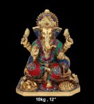 Brass Ganesh Stone 10 Kg 12" Inches