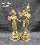 Brass Radha Krishna Plain 3.7kg 12"