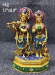 Brass Radha Krishna Idols 5Kg 13*8.9"