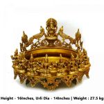 Brass Ashta Laxmi Urli.27.5kg, 16''*14''