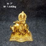 Brass Krishna With Cow 1.64 kg 7''SF