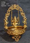 Brass Ganesha Jhula Urli.10.3kg, 21.5''