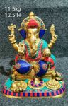 Brass Ganesh 11.5 Kg 12.5" Inches