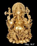 Brass Ganesh 13.5 Kg 16" Inches