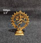 Handcrafted Pure Brass Nataraja Idol (6.5 Inch, 508g)