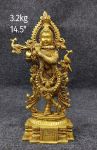 Brass Krishna Idols 3.200 Kg 14.5" Inches
