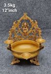 Brass Laxmi Diya Urli. 3.5kg, 13''