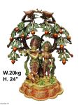 Brass Radha Krishna Tree Idol 20Kg 24"Inch – photo 2