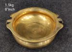 Brass Plain Bawl Urli. 1.5kg, 8''