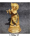 Brass Krishna 1.700 Kg 10" Inches