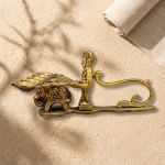 Handheld Brass Royal Aarti Diya with Handle (4 Inch / 800g) – photo 4