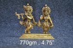 Brass Radha Krishna Idols 770gm 4.75"Inches