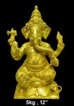 Brass Ganesh 5 kg 12" Inches
