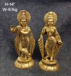 Brass Radha Krishna 6.5 Kg 14''