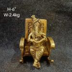 Brass Ganesh Chair 2.4Kg 6" Inches – photo 2