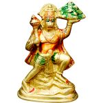 Handcrafted Brass Sanjeevani Hanuman Idol (6 Inch, 1 KG)