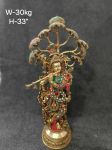 Brass Krishna With Tree Idol 30 Kg 33'' Inches