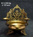 Brass Ganesha diya Urli 3.5kg, 13'' – photo 2