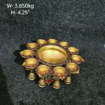 Brass Multi Diya Urli. 3.9kg 4.5''