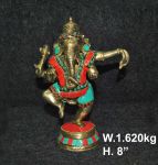 Brass Ganesh 1.6 Kg 8" Inches